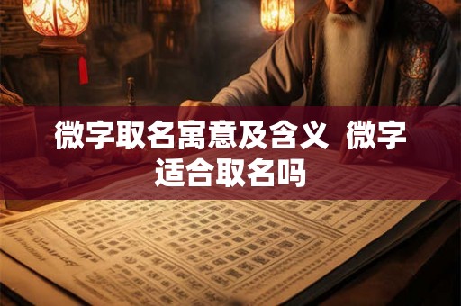 微字取名寓意及含义  微字适合取名吗