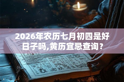 2026年农历七月初四是好日子吗,黄历宜忌查询？