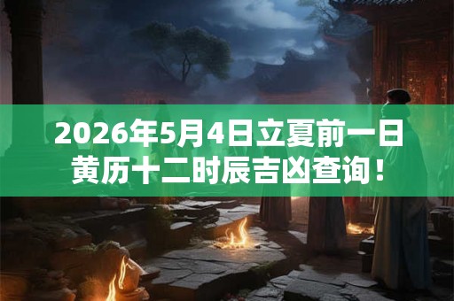 2026年5月4日立夏前一日黄历十二时辰吉凶查询！
