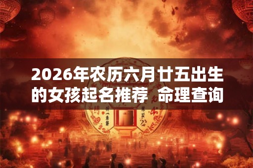 2026年农历六月廿五出生的女孩起名推荐  命理查询