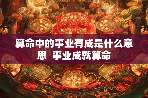 算命中的事业有成是什么意思  事业成就算命