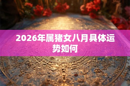 2026年属猪女八月具体运势如何