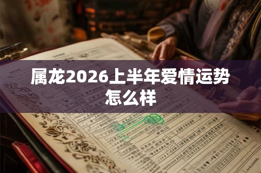 属龙2026上半年爱情运势怎么样 属龙2026上半年爱情运势怎么样