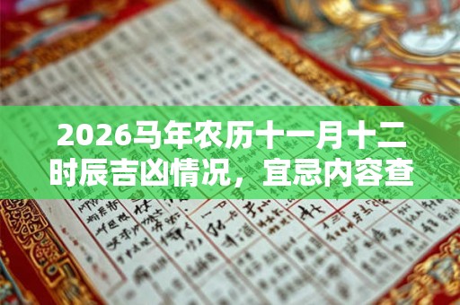 2026马年农历十一月十二时辰吉凶情况，宜忌内容查询