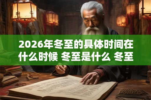 2026年冬至的具体时间在什么时候 冬至是什么 冬至是数九第一天吗