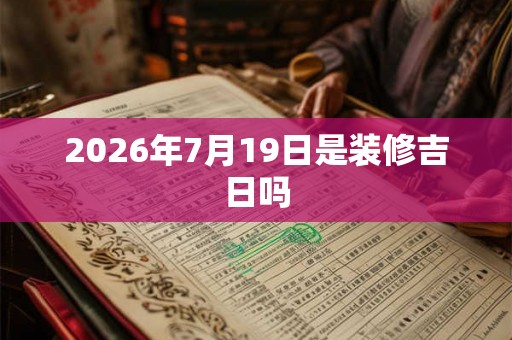 2026年7月19日是装修吉日吗
