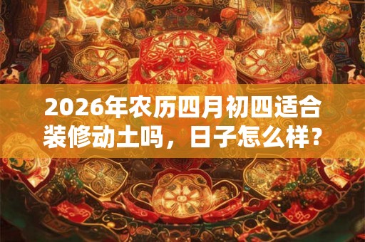 2026年农历四月初四适合装修动土吗，日子怎么样？