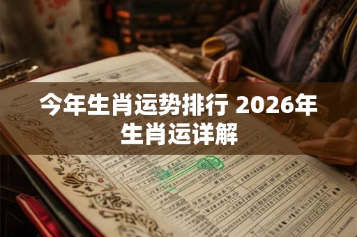 今年生肖运势排行 2026年生肖运详解