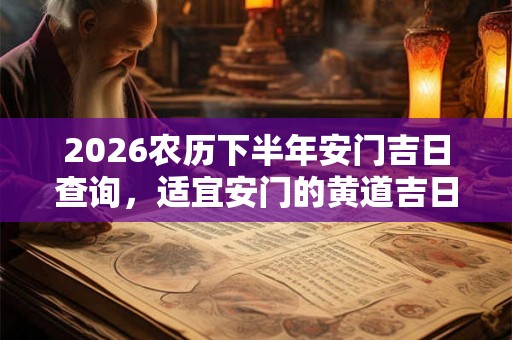 2026农历下半年安门吉日查询，适宜安门的黄道吉日