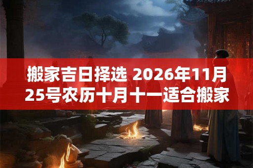 搬家吉日择选 2026年11月25号农历十月十一适合搬家吗