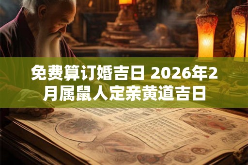 免费算订婚吉日 2026年2月属鼠人定亲黄道吉日 免费算订婚吉日 2026年2月属鼠人定亲黄道吉日