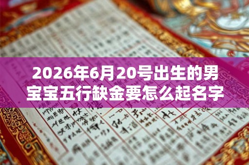 2026年6月20号出生的男宝宝五行缺金要怎么起名字