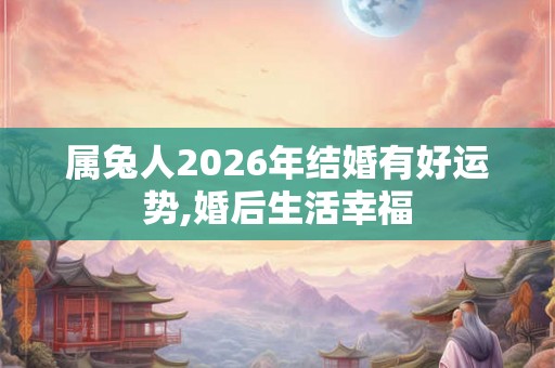属兔人2026年结婚有好运势,婚后生活幸福