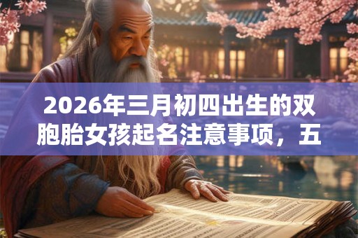 2026年三月初四出生的双胞胎女孩起名注意事项，五行属什么