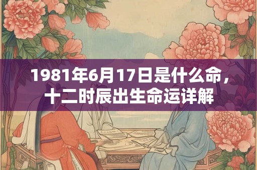 1981年6月17日是什么命，十二时辰出生命运详解