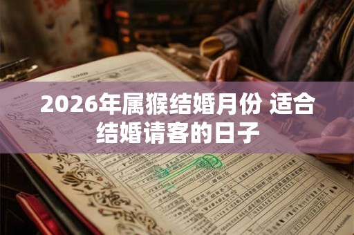 2026年属猴结婚月份 适合结婚请客的日子