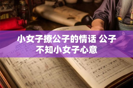 小女子撩公子的情话 公子不知小女子心意