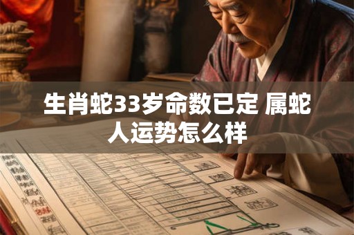 生肖蛇33岁命数已定 属蛇人运势怎么样