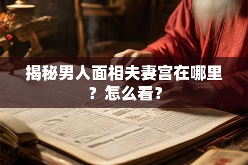 揭秘男人面相夫妻宫在哪里？怎么看？
