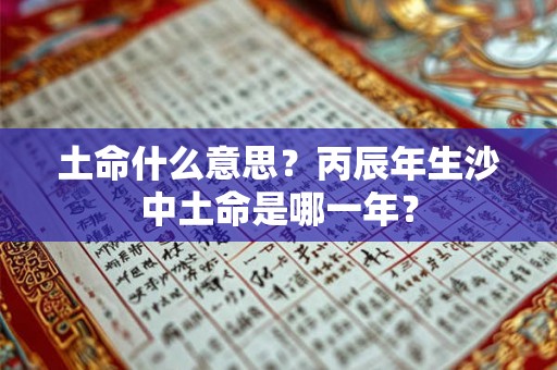 土命什么意思?丙辰年生沙中土命是哪一年? 土命什么意思?丙辰年生沙中土命是哪一年?