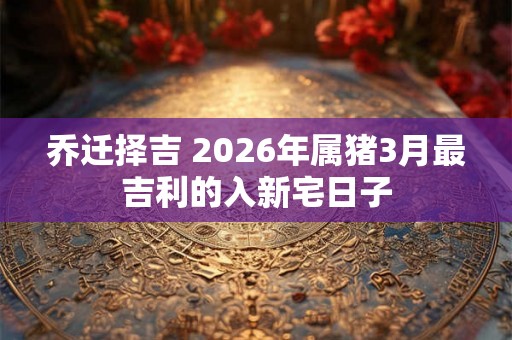 乔迁择吉 2026年属猪3月最吉利的入新宅日子
