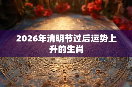 2026年清明节过后运势上升的生肖