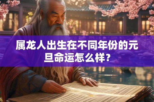 属龙人出生在不同年份的元旦命运怎么样？