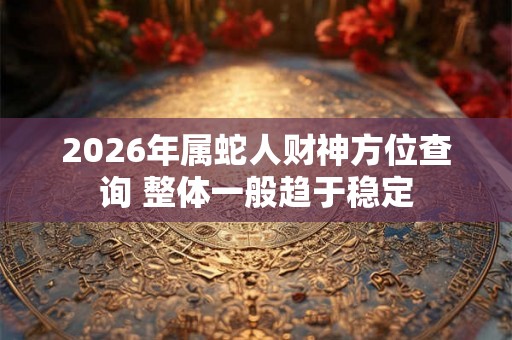 2026年属蛇人财神方位查询 整体一般趋于稳定