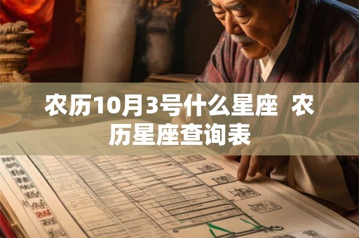 农历10月3号什么星座  农历星座查询表