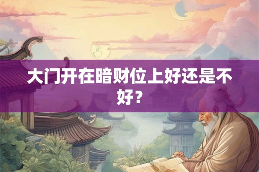 大门开在暗财位上好还是不好? 大门开在暗财位上好还是不好?