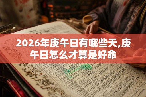 2026年庚午日有哪些天,庚午日怎么才算是好命
