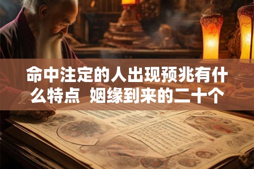 命中注定的人出现预兆有什么特点  姻缘到来的二十个预兆