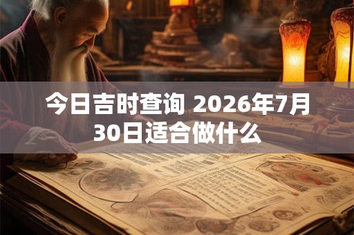 今日吉时查询 2026年7月30日适合做什么