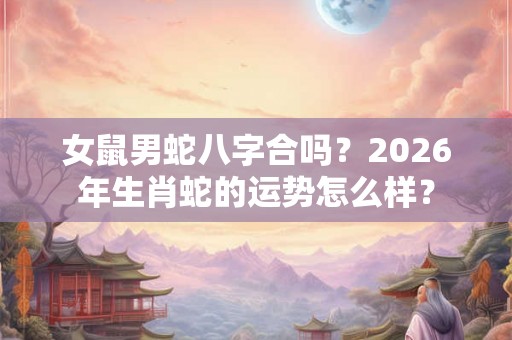 女鼠男蛇八字合吗？2026年生肖蛇的运势怎么样？