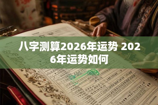 八字测算2026年运势 2026年运势如何