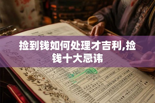 捡到钱如何处理才吉利,捡钱十大忌讳