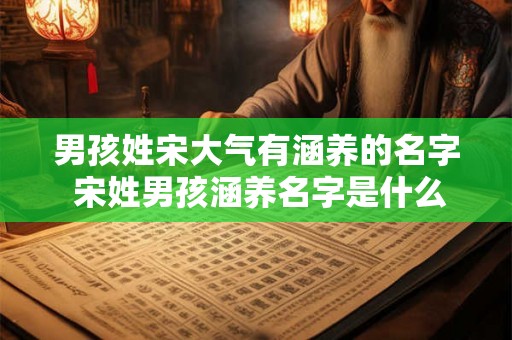 男孩姓宋大气有涵养的名字 宋姓男孩涵养名字是什么