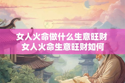 女人火命做什么生意旺财 女人火命生意旺财如何