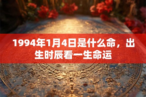 1994年1月4日是什么命,出生时辰看一生命运 1994年1月4日是什么命,出生时辰看一生命运
