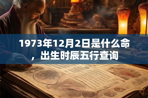 1973年12月2日是什么命，出生时辰五行查询