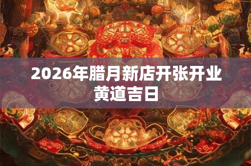 2026年腊月新店开张开业黄道吉日