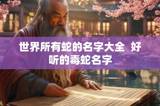 世界所有蛇的名字大全 好听的毒蛇名字 世界所有蛇的名字大全 好听的毒蛇名字