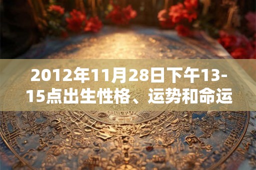 2012年11月28日下午13-15点出生性格、运势和命运