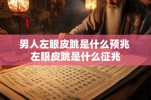 男人左眼皮跳是什么预兆 左眼皮跳是什么征兆