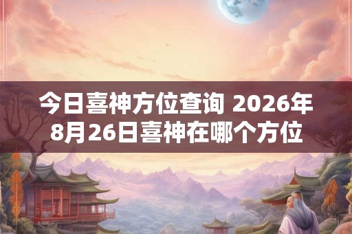 今日喜神方位查询 2026年8月26日喜神在哪个方位
