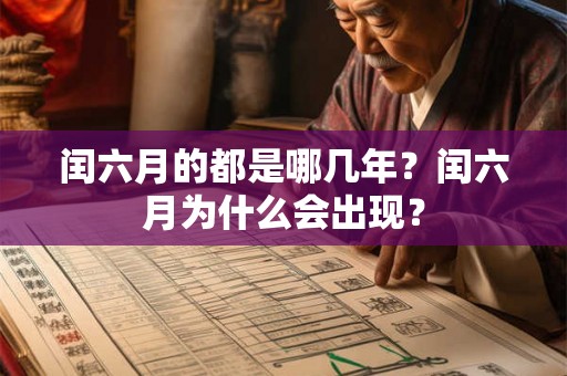 闰六月的都是哪几年？闰六月为什么会出现？