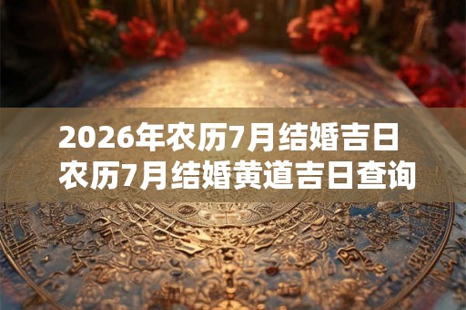 2026年农历7月结婚吉日  农历7月结婚黄道吉日查询
