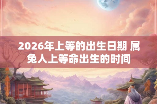 2026年上等的出生日期 属兔人上等命出生的时间