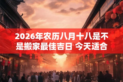 2026年农历八月十八是不是搬家最佳吉日 今天适合搬新家吗 2026年农历八月十八是不是搬家最佳吉日 今天适合搬新家吗