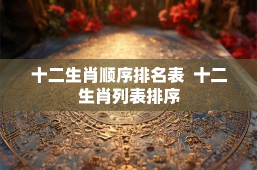 十二生肖顺序排名表  十二生肖列表排序